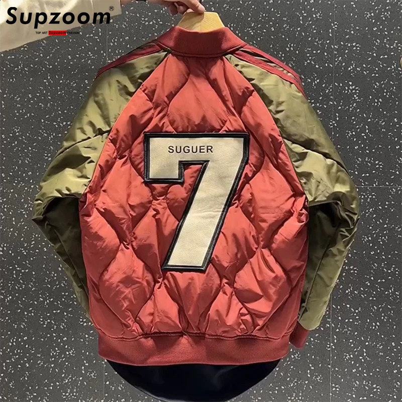 Supzoom Arrival Hip Hop Embroidery Couples Casual Top Fashion Male And Female Winter Men Coat Warm Baseball Down Jacket 250819