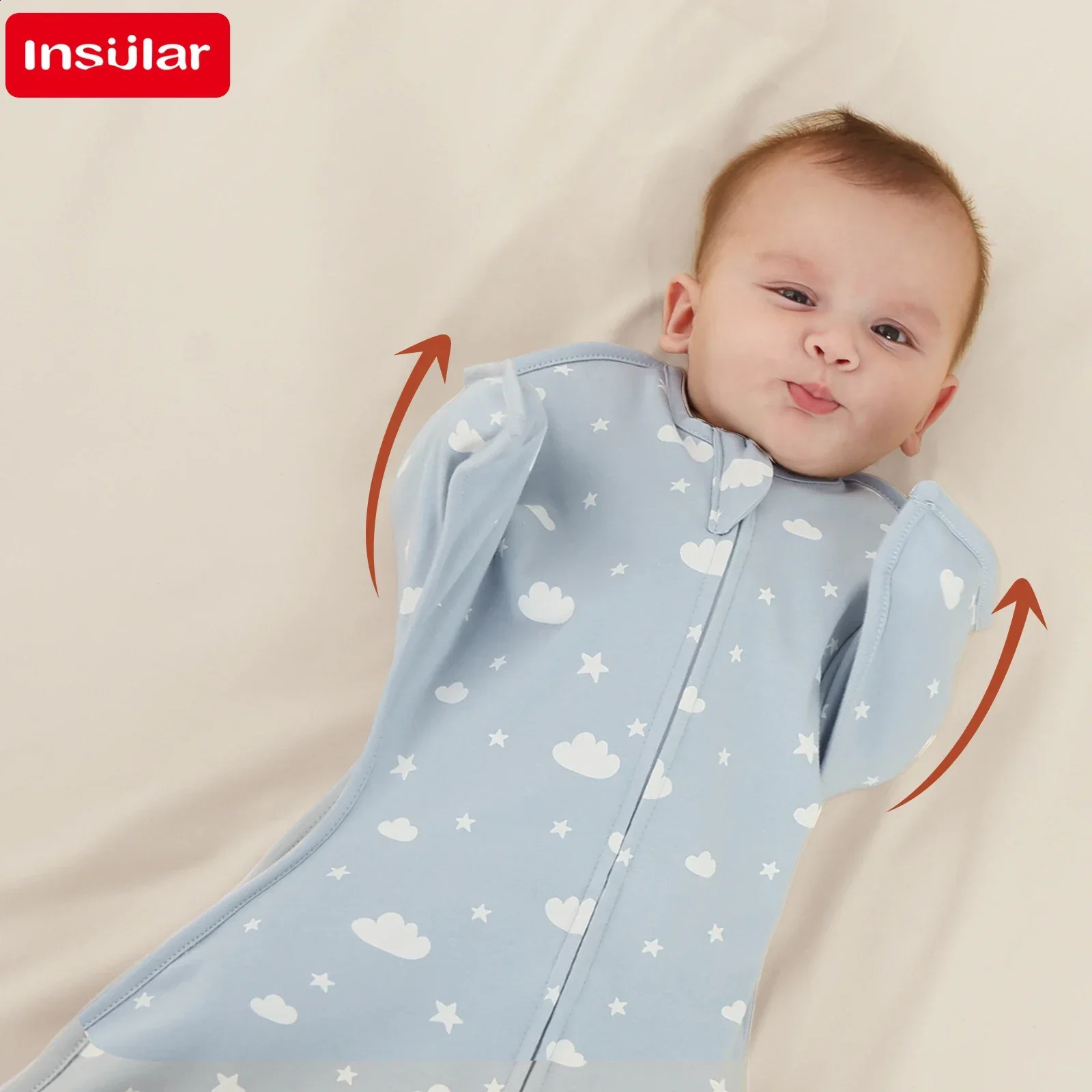 Sacs de couchage pour bébé couverture de swaddle né à l'été pour 0-12 mois favorisez le nourrisson de sommeil 100% coton coton.