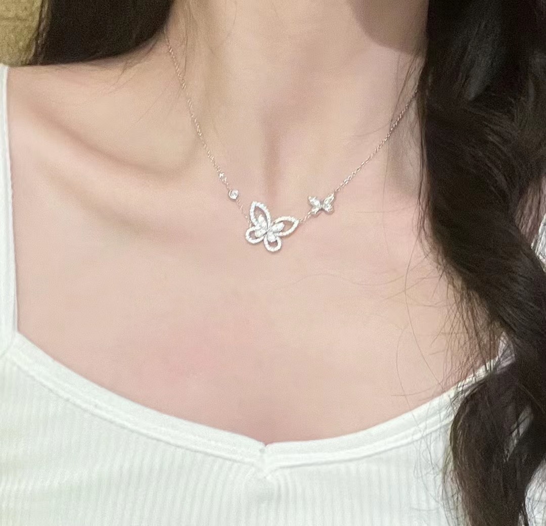 Designer Crystal 925 Silver Jewelry Set Necklace Earrings Top Quality Never Fade fashion highest counter Advanced Materials European size jewelry wi