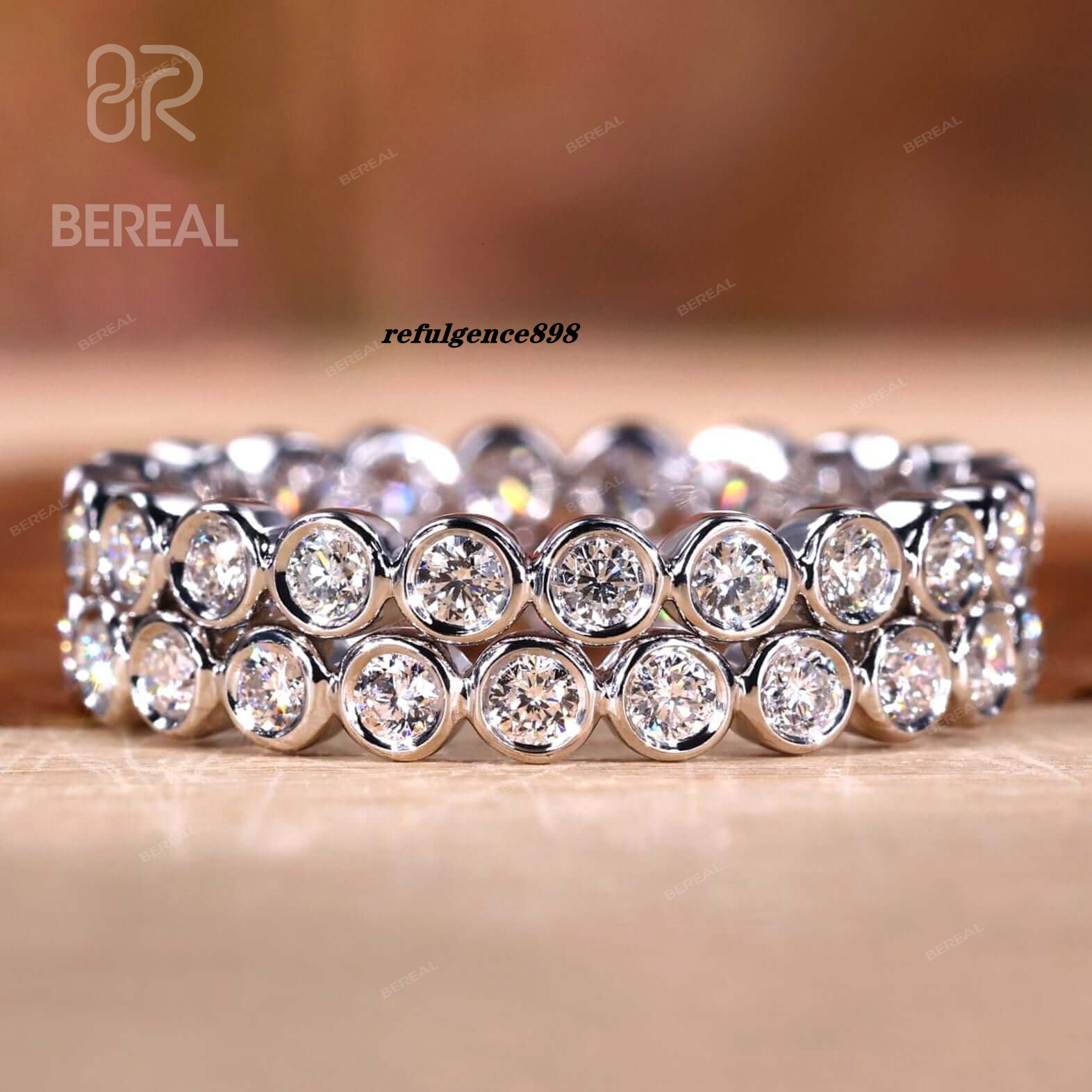 GIA IGI Certified Lab Grown Diamond Wedding Band Women Custom 18K Gold Round Vvs Lab Created Diamond Bezel Eternity Ring Jewelry