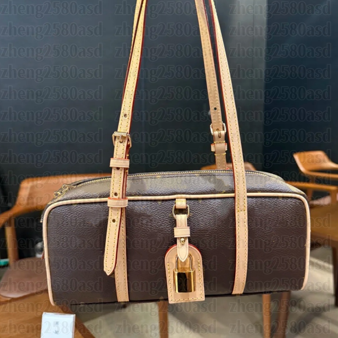 Womens mens hang on Bowling Shoulder bag Luxury handbag Designer bag Leather Clutch tote trendy Brown flower travel Bags Crossbody Purse wallet Blue