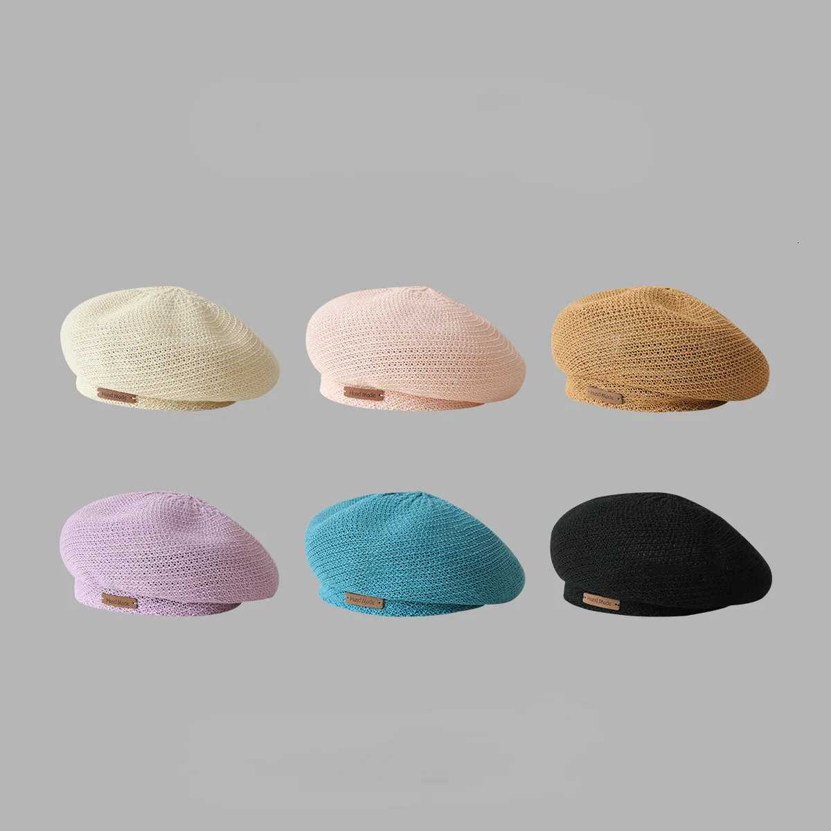 Women Summer Sweet Hollow Breathable Mesh Beret Hat Summer Thin Breathable Versatile Casual Fashion Painter Hat Trend XJ250823