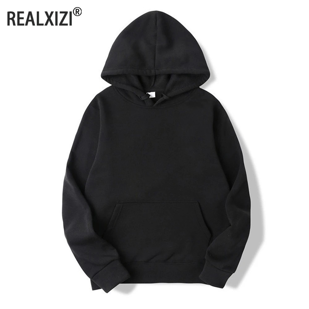 Hoodies pour hommes Sweat à sweats à sweats à sweats à sweats à sweats à sweats de couleur unie à sweat noir surdimension