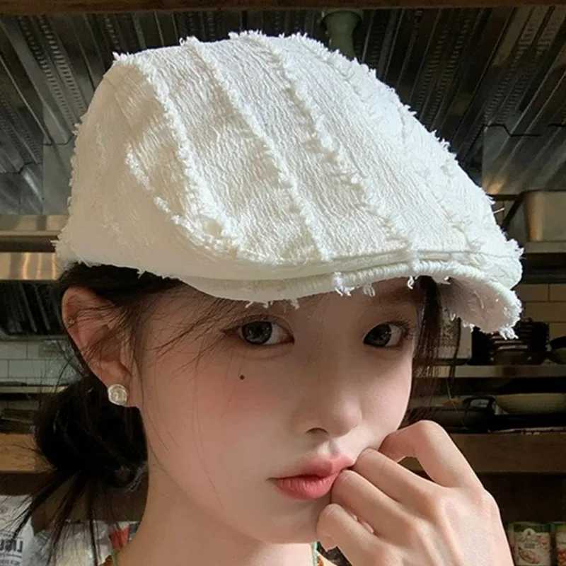 Style d'automne de style japonais Béret de couleur solide C pour les femmes filles vintage conçues visière hiver CS pour hommes cadeau en plein a