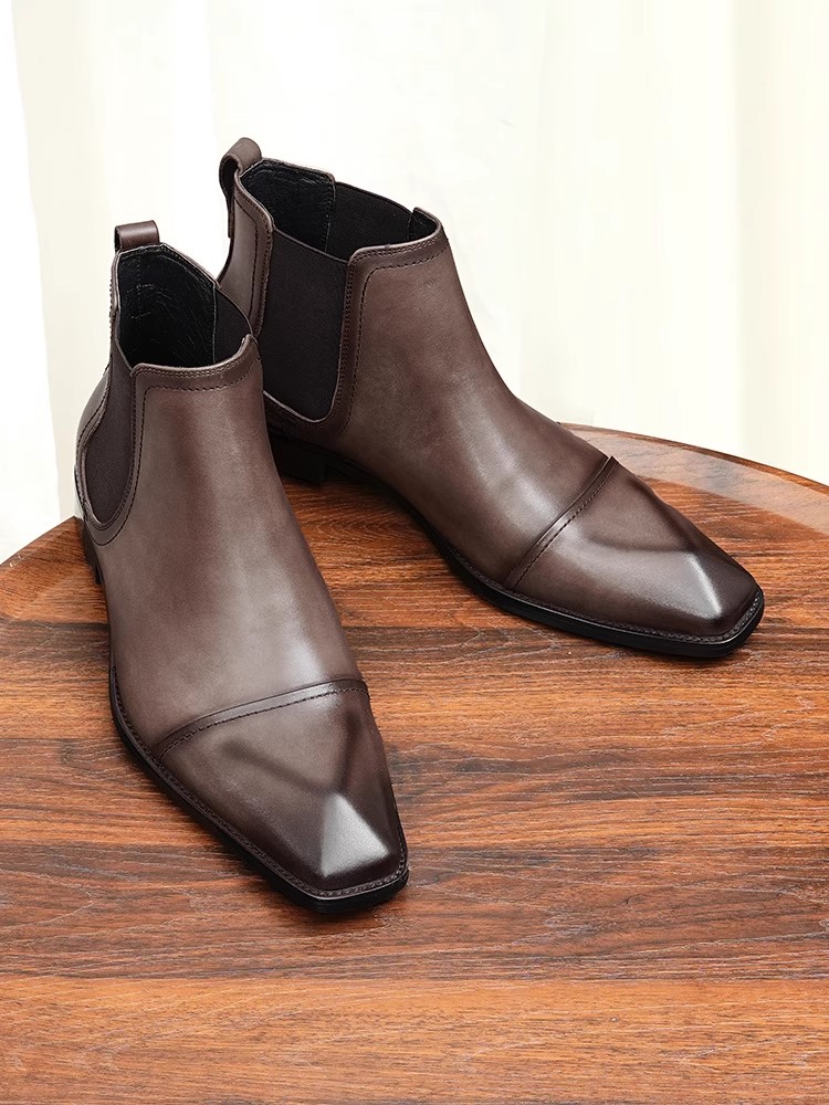 Nouvelles chaussures en cuir haut de gamme pour hommes, bottes Chelsea de style britannique en cuir authentique, chaussures de vêtements de trava