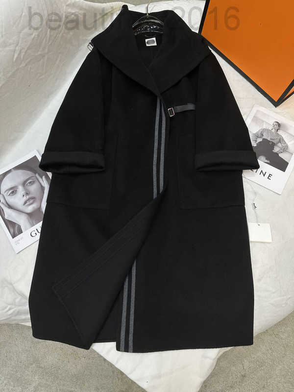 Women's Wool & Blends designer He 25 New Double-Sided Cashmere Long Coat COSL