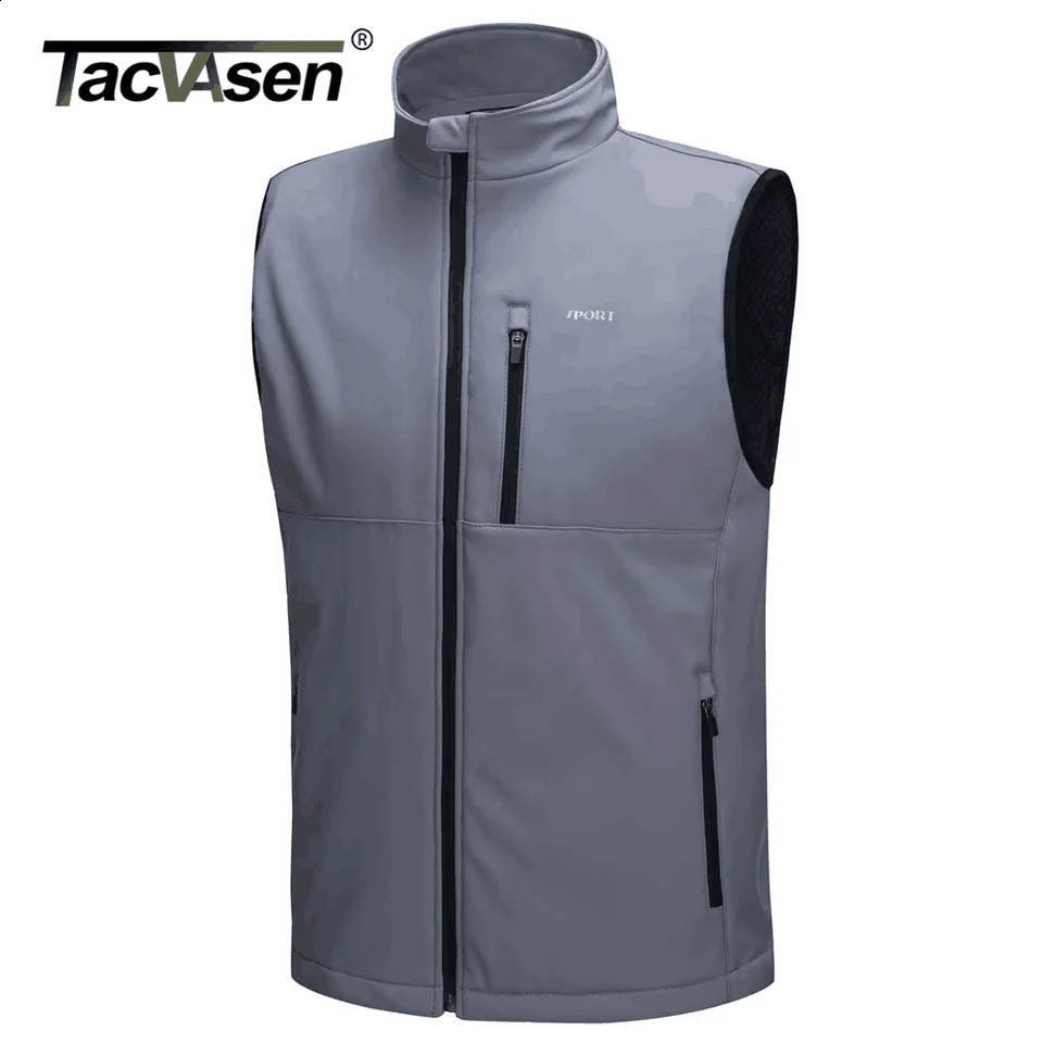 TACVASEN Lightweight Hiking Golf Vests Mens Windproof Sleeveless Fishing Jackets Running Waistcoats Water Repellent Travel Tops250822