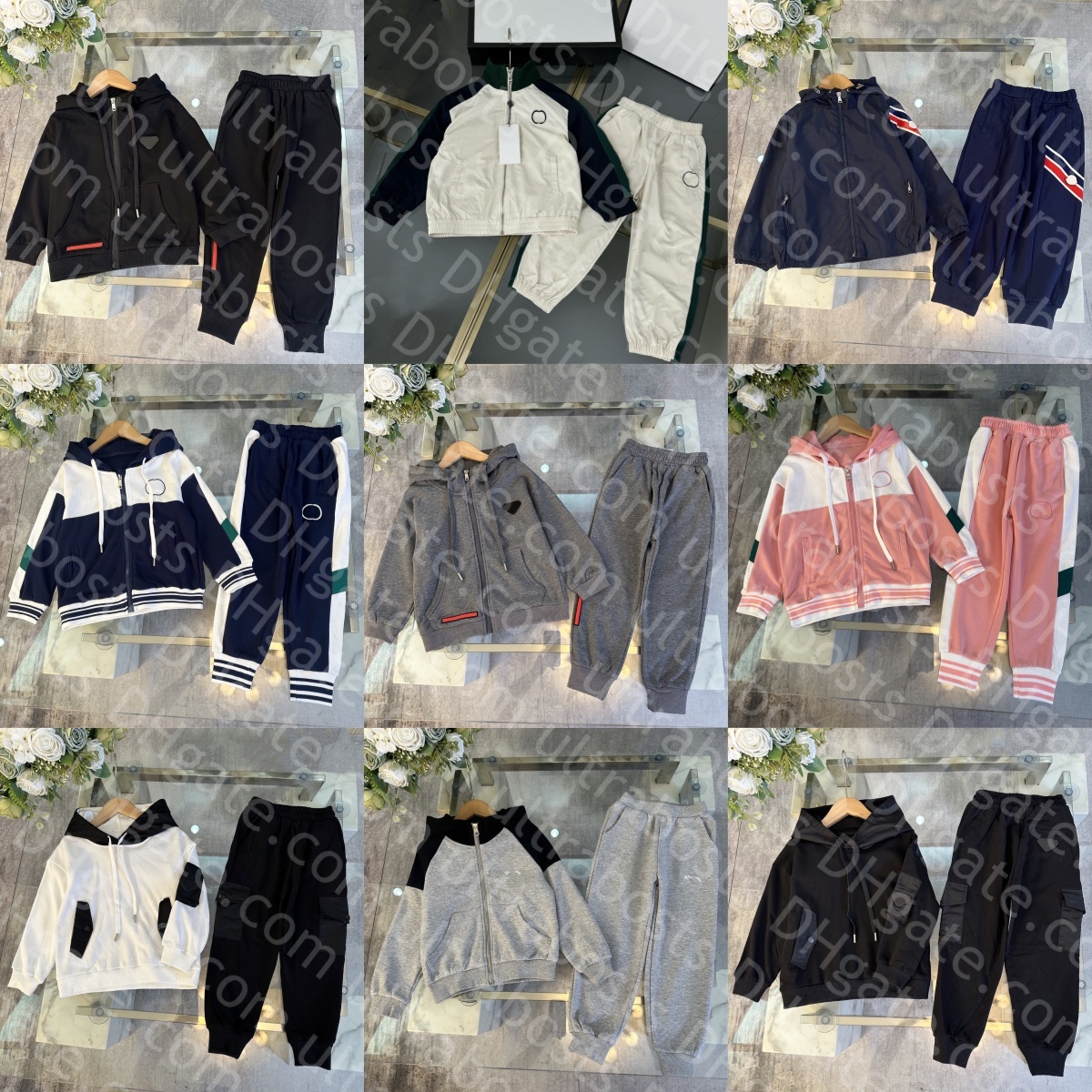 Designer Kids Clothes Sets Sports Jackets Pants Casual Toddlers Tracksuits Spring Autumn Boys Girls Hoodies Children Coats Youth Hooded Cardigan-image-1072201860