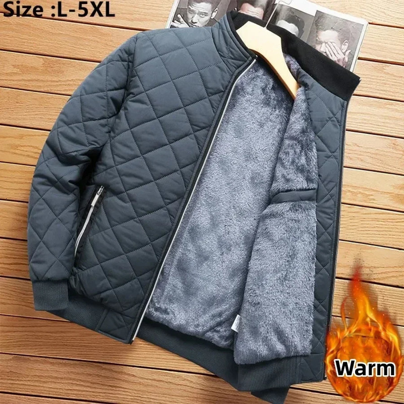 Mens Thick Warm Bomber Jacket Coats Autumn Winter Fleece Lined Casual for Men Slim Fit Clothing Parkas 5XL w250822