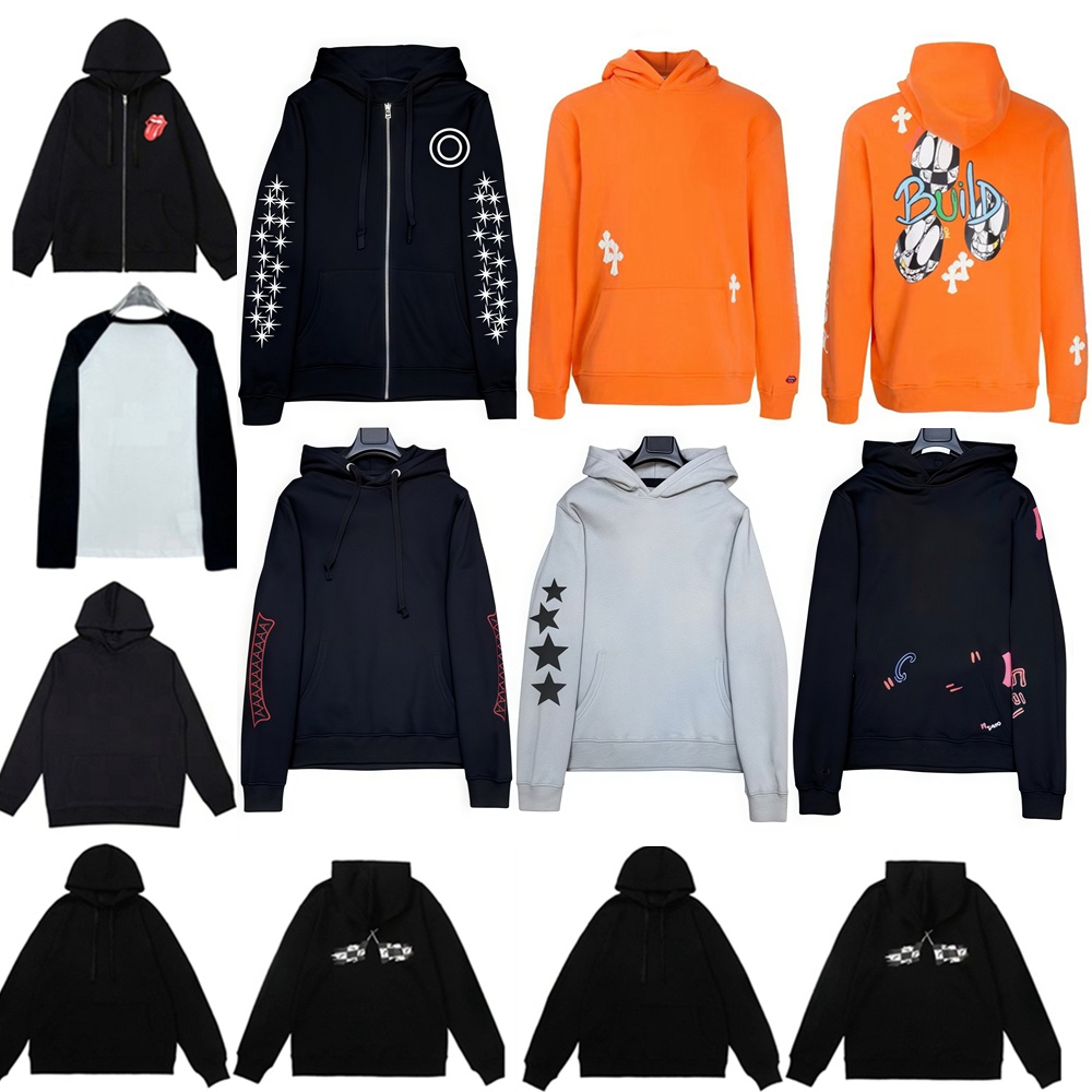 Mens designer hoodie chrome hoodie men jacket sweatshirt hoddie pullover man zip up long sleeve black printed sweatshirts hoodies for women hip hop