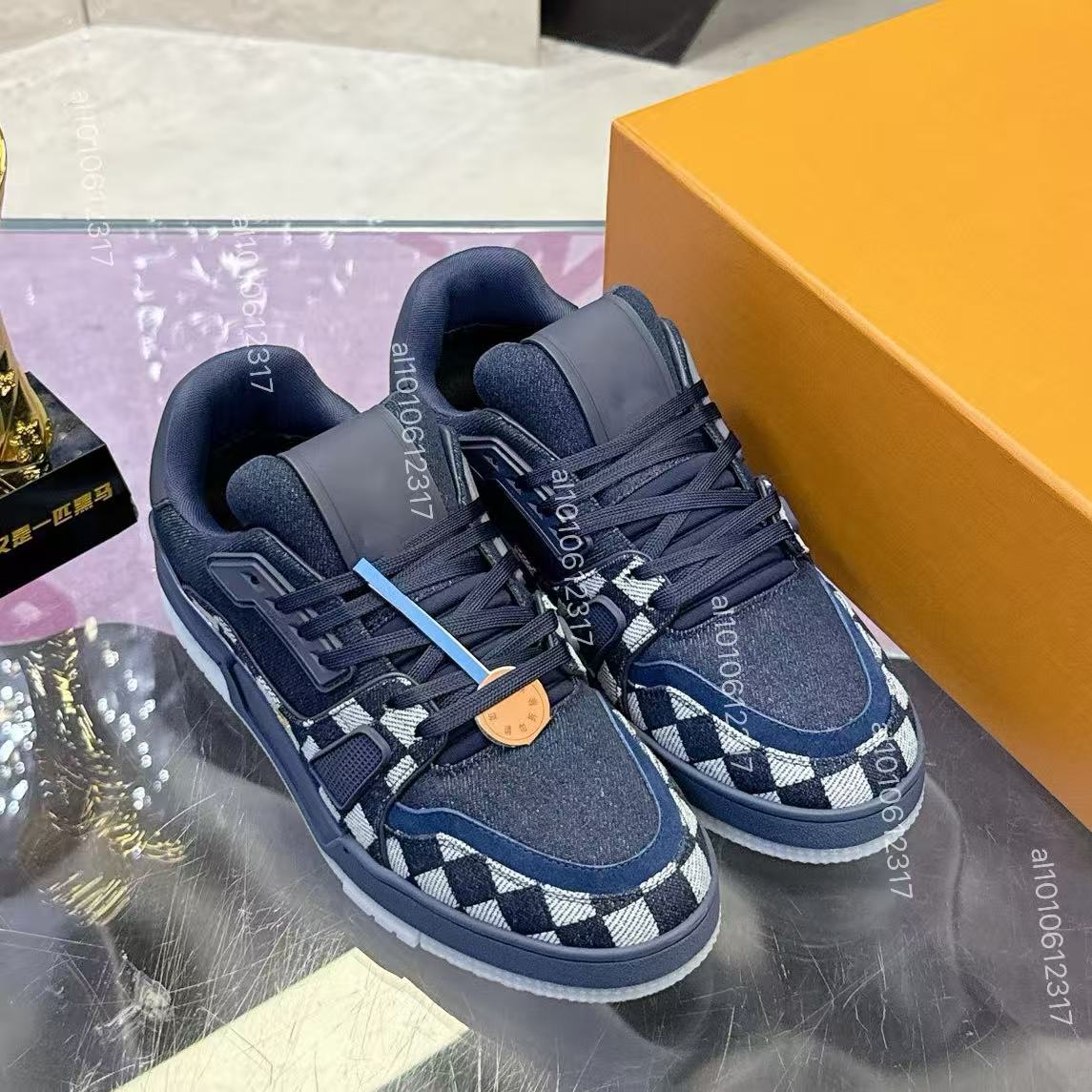 2025 Designer Casual Shoes Men Sneakers Rubber Platform Trainers Genuine Leather Sneaker Multicolor Lace-up Skate Shoes Fashion Running Shoe 36-46