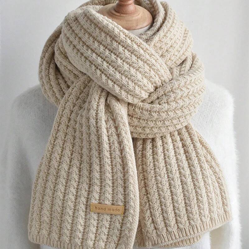Winter Women Mens Thick Cable Knit Wrap Chunky Long Scarf for Travel Office Warm Cashmere Scarves Neckercheif ddmynov
