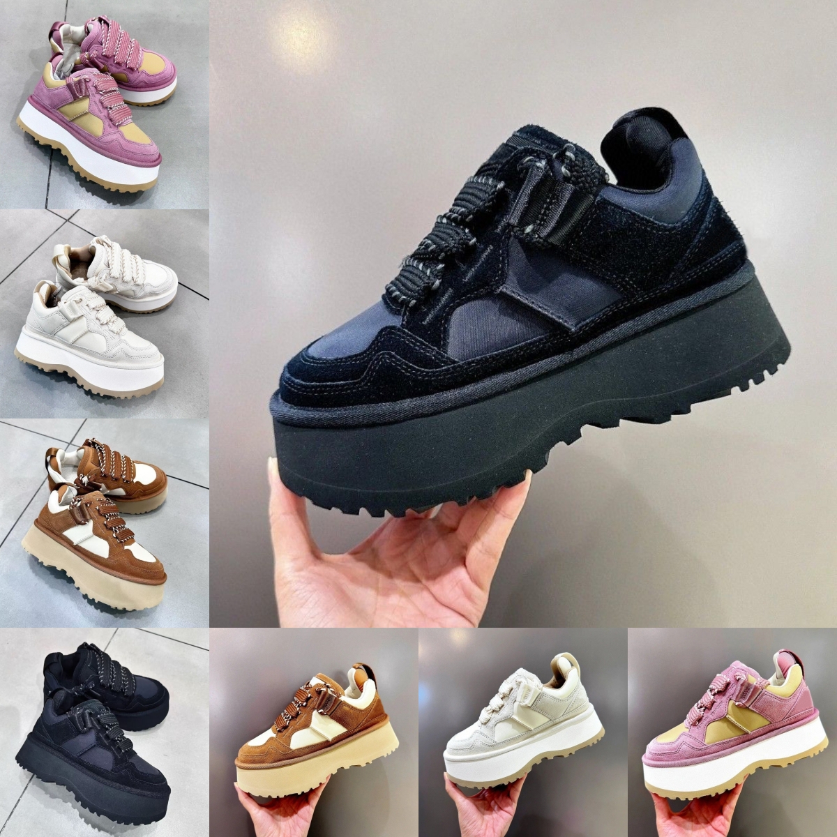 Snow Boots Astromel Suede Ankle Casual Shoes Classic Short Designer Bottes Lace Up Fashion Chestnut Black Jasmine Purple Woman Platform Increasing S