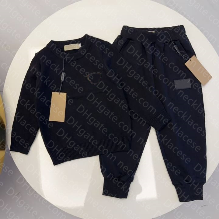 Kids Sweater Sweatpants Sets Boys Girls 2-Piece Clothing Suits Designer Casual Letter Toddlers Clothing Children Youth Pullover Pants Bear Black-image-1072285978