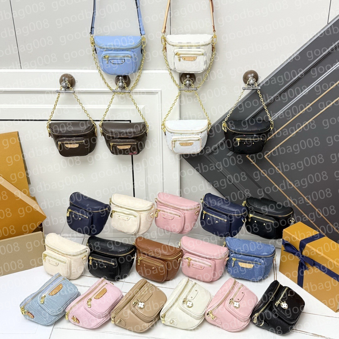 Luxury Brand mini bumbag Womens designer mini shoulder bags Waist bag Chain small handbags clutch Gradient flower Luxury crossbody for women Chest b