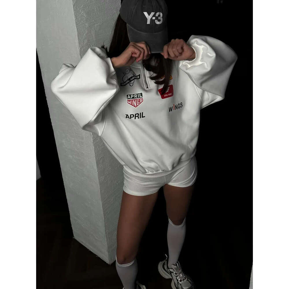 Best-seller Polo à manches longues sweat-shirt de sport de Style américain épaissi coupe ample automne hiver veste col rabattu demi-zip haut Ddmy