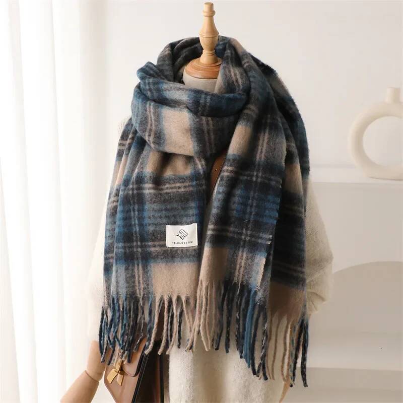 Femmes automne d'hiver en cachemire épaissis épaissis chauds classiques cicatrices moelleux châle rétro doux bufanda ddmynov