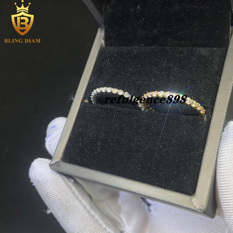 Iced Out Moissanite Hip Hop Jewelry High Quality Diamond Pass Diamond Test GRA Fashion Moissanite Rings for Women Men Moissanite