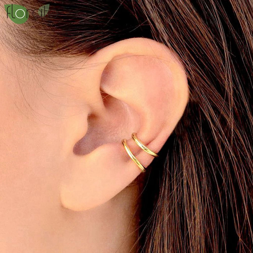 Clip en or minimaliste sur les boucles d'oreilles pour femmes Clips d'oreille non percés faux cartilage boucles d'oreilles de fête de bijoux acce