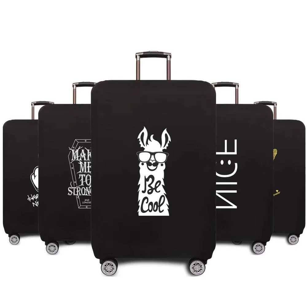 Accessoires de voyage Bougage Caxe Couverture de protection de la poussière 18-28 pouces Série de motifs d'image blanc Trolley Case élastique Cou