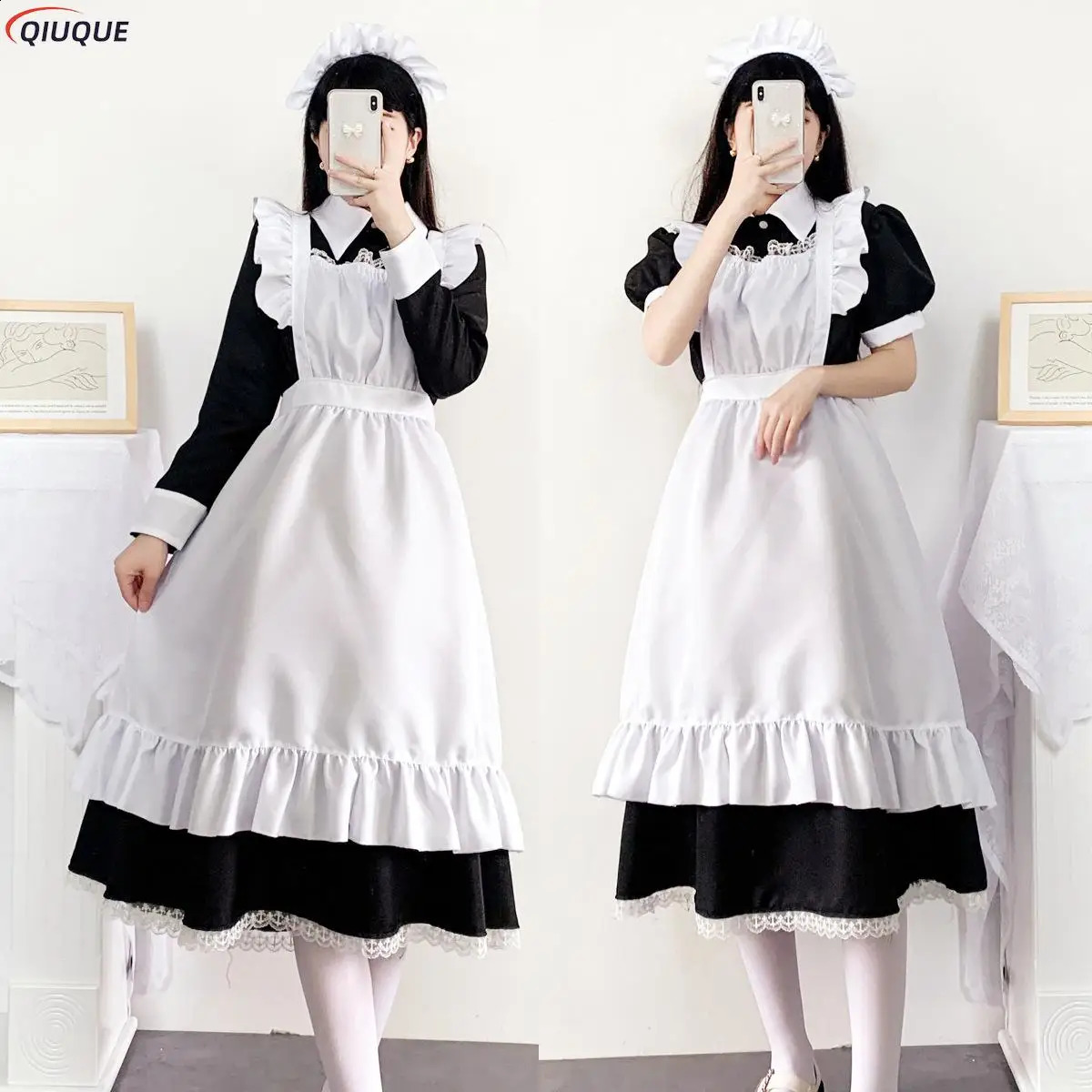 Femmes mignonne robe de femme de chambre tenue de tablier