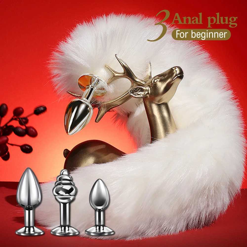 Sexy Fox Tail Butt Plug Metal Anal Plug 3 Detachable Dog Tail Cosplay Bdsm Sex Games For Couples Women Sex Goods Adult Sex Toys gbamboo_HQDZ