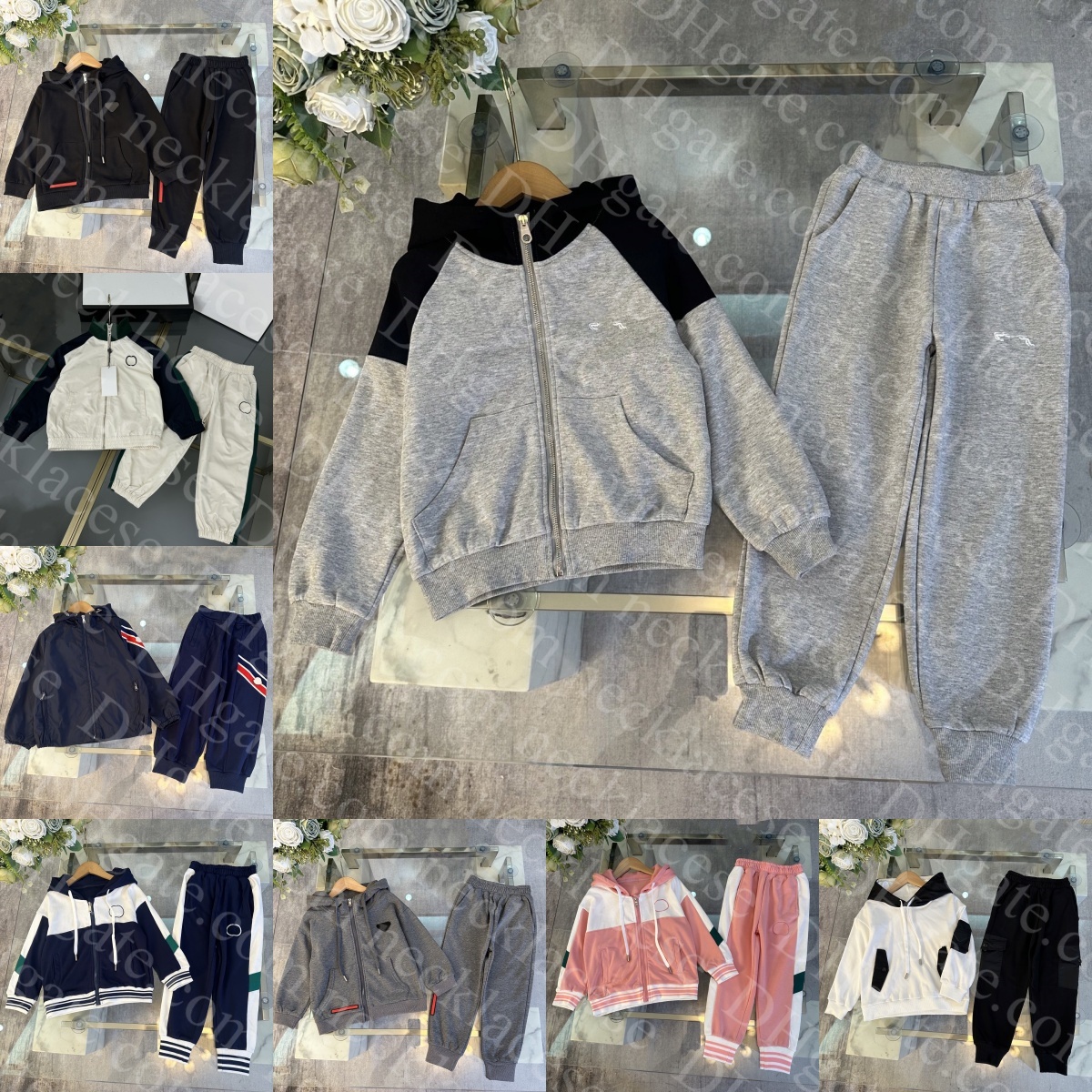 Kids Jackets Pants Designer Clothes Sets Sports Hoodies 2-Piece Suits Casual Toddlers Tracksuits Boys Girls Hooded Cardigan Children Youth Coats-image-1072200021