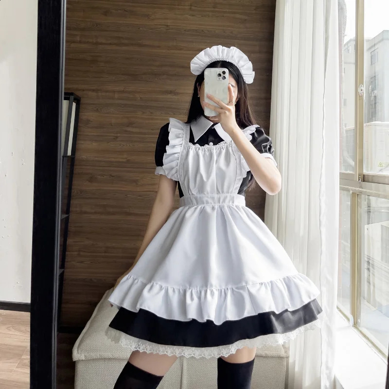 Gothic Lolita Anime Maid Cosplay Costumes Women Plus Size Love Live Cosplay Halloween Animation Sweet Coffee Waitress Role Play250823