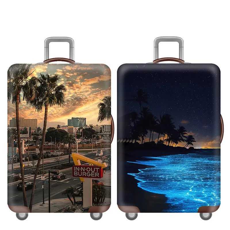 Couvre-bagages d'élasticité de concepteur Couverture de protection des bagages de paysage pour 18 à 32 pouces COUVERTURE DE VOIE ACCESSOIRES DE V