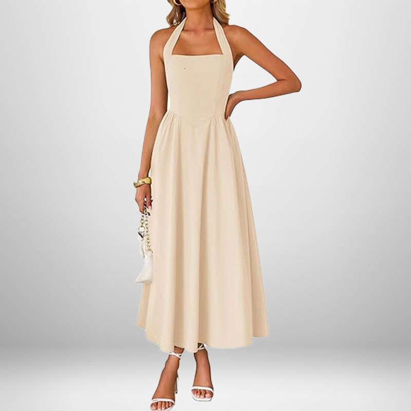 Best-seller 2025 été nouveau femmes à la mode élégant large sangle licou dos nu robe Ddmylion