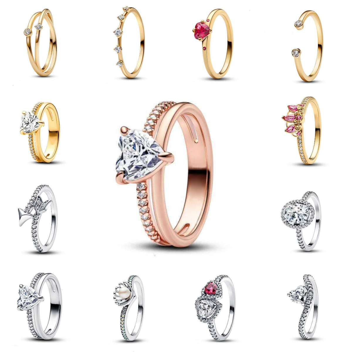 Fashion rings for women gold jewelry engagement ring Bohemian New style rings for friends gift colorful crystal ring with diamond sterling silver je