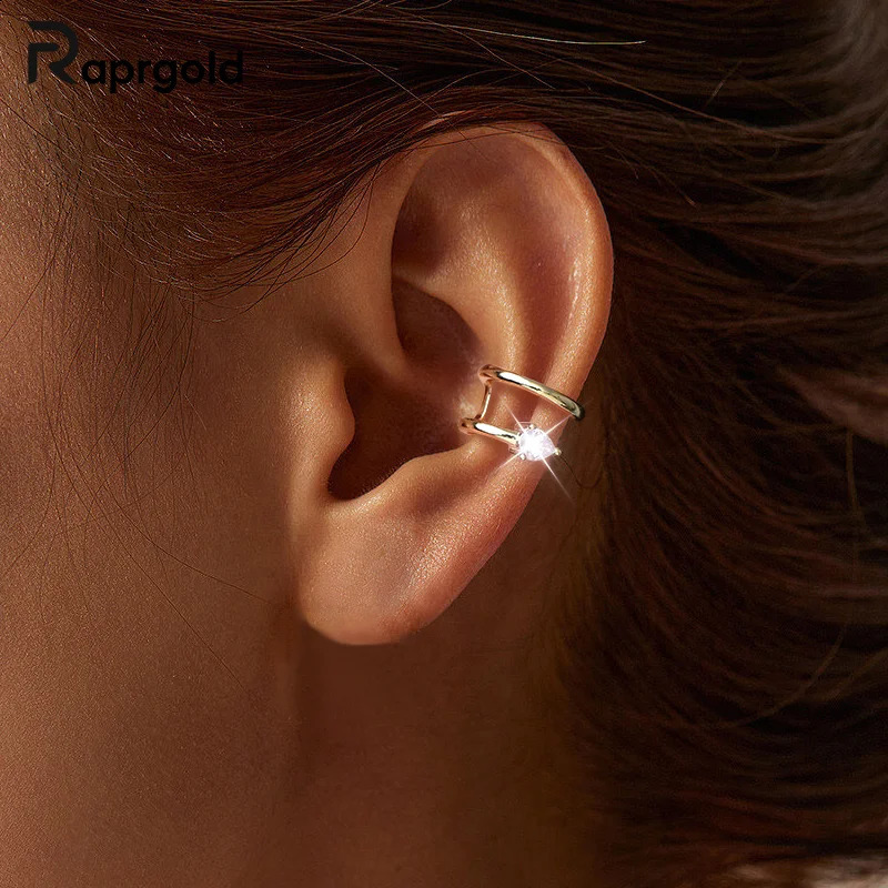 RAPRGOLD Water Drop Clip Earring for Women 925 Sterling Silver Non-piercing Cartilage Earrings Wedding Jewelry Gifts 250818