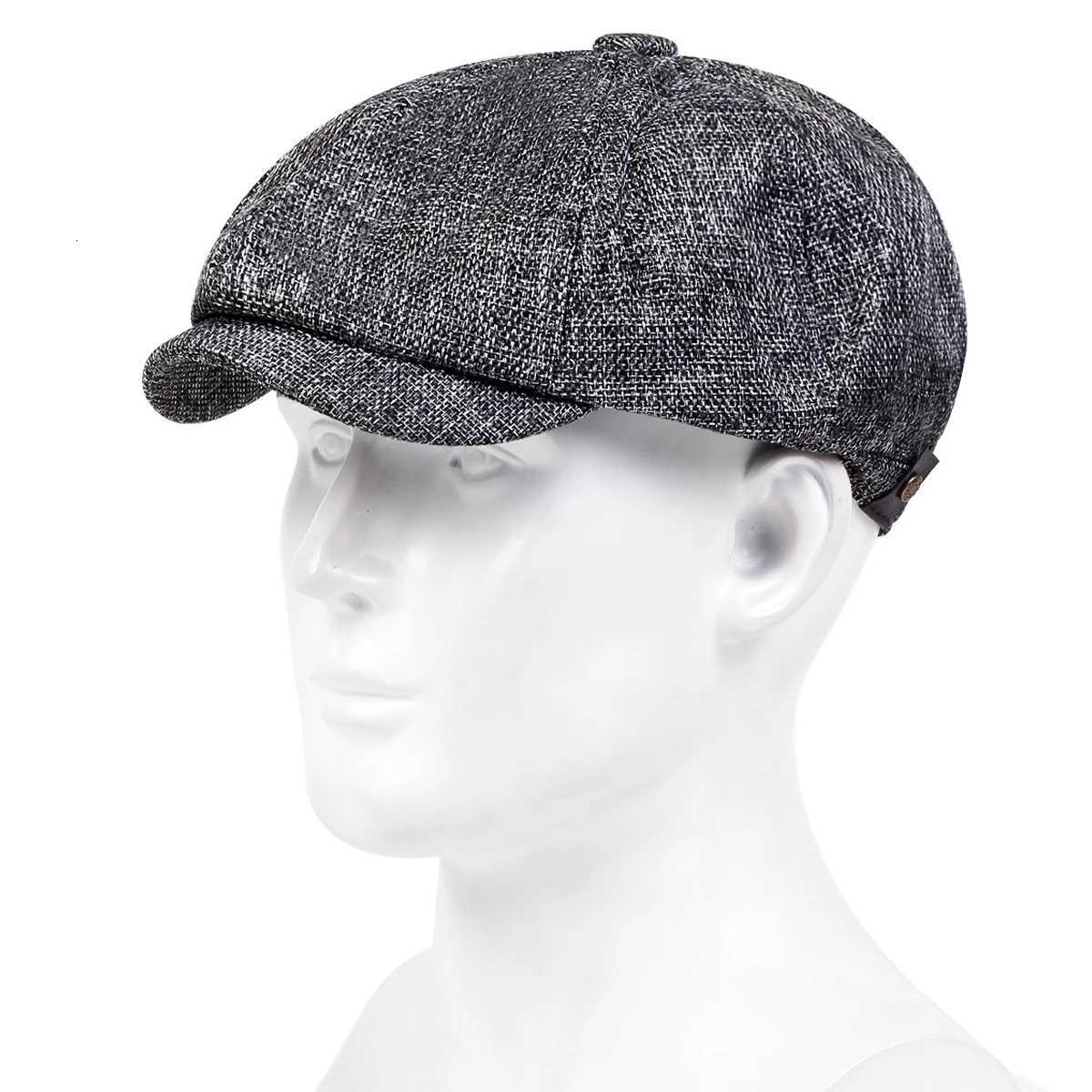 Men de journal décontracté chapeau printemps d'été mince beret chapeau sauvage chapeaux occasionnels unisex octogonale c mode hip hop cs caps xj2