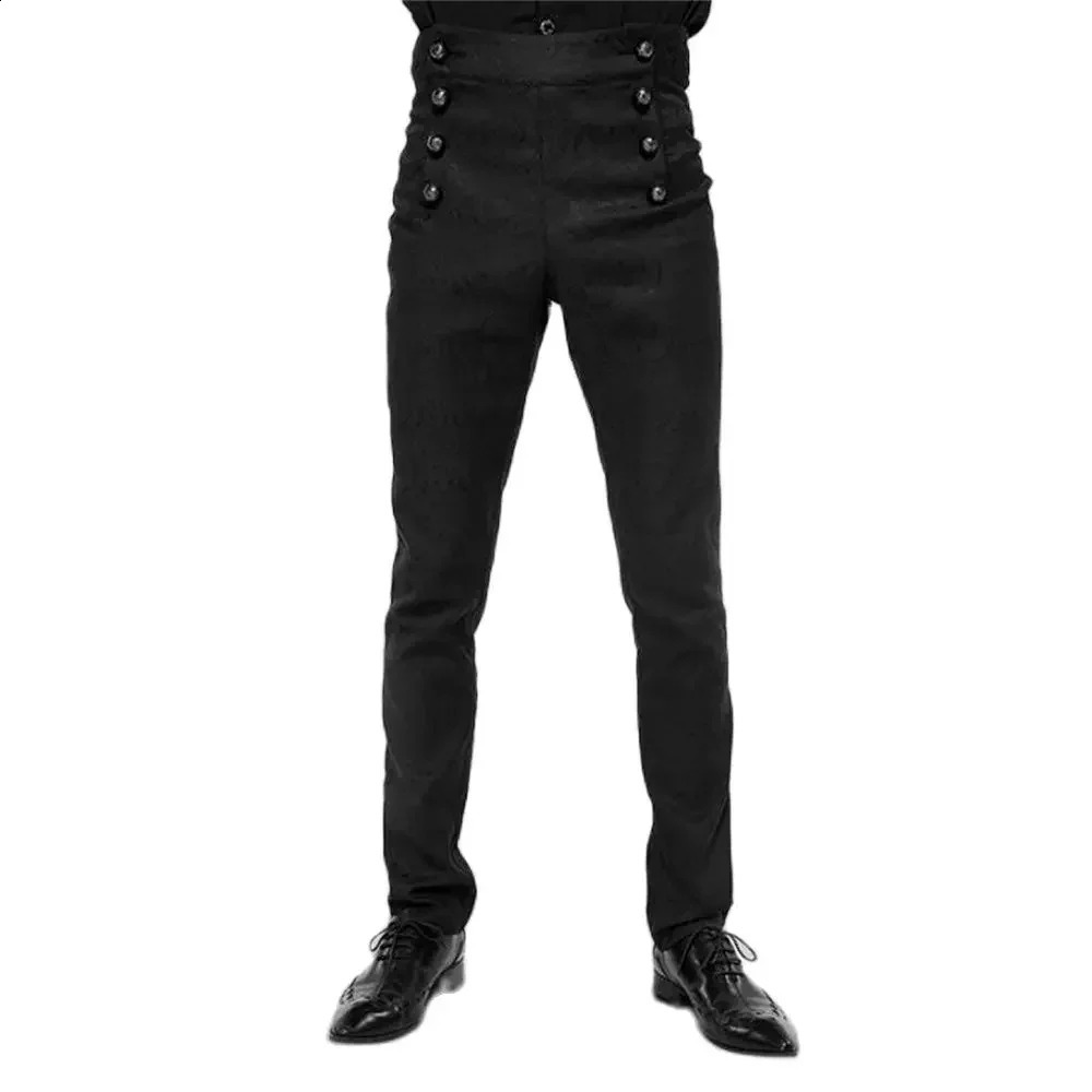 Vintage Men Middeleeuwse Steampunk Clothing Victoriaanse broek Hoge taille Retro Cosplay Kostuums Casual broek Halloween Dress UP250906