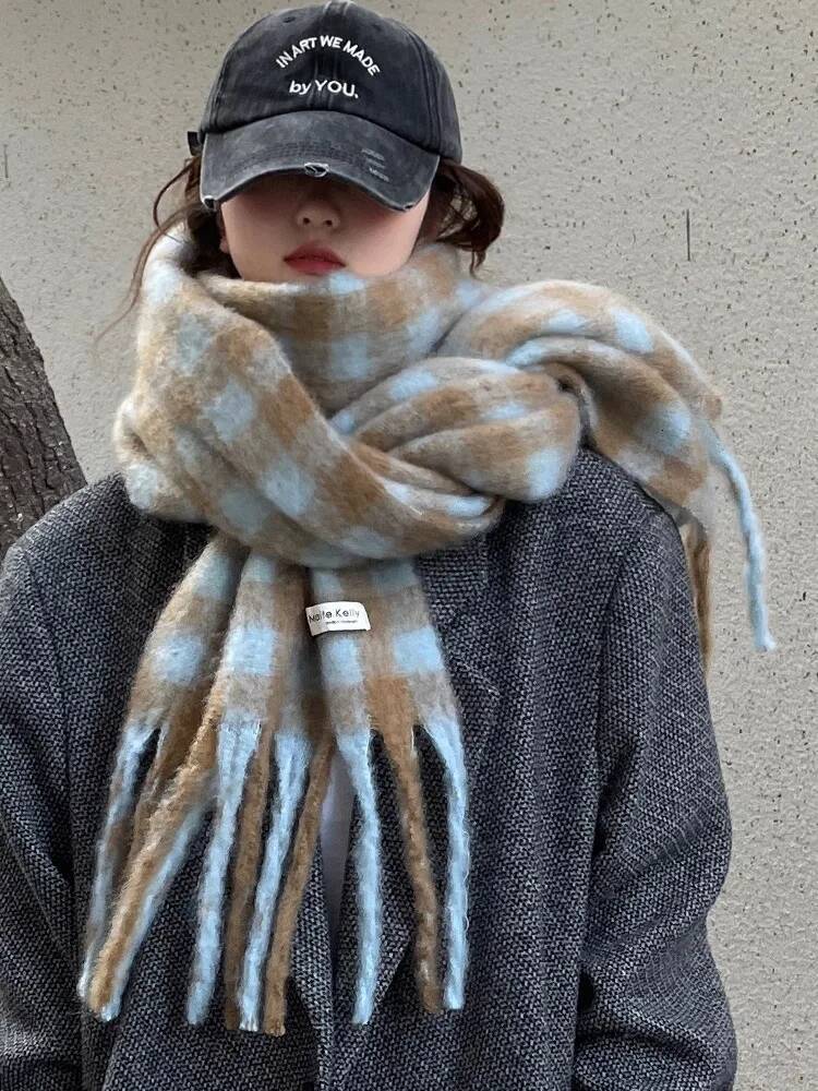 Écharpe à franges pour femmes hiver épais petit lot Nouveau 2025 Châle polyvalent de style coréen ddmynov