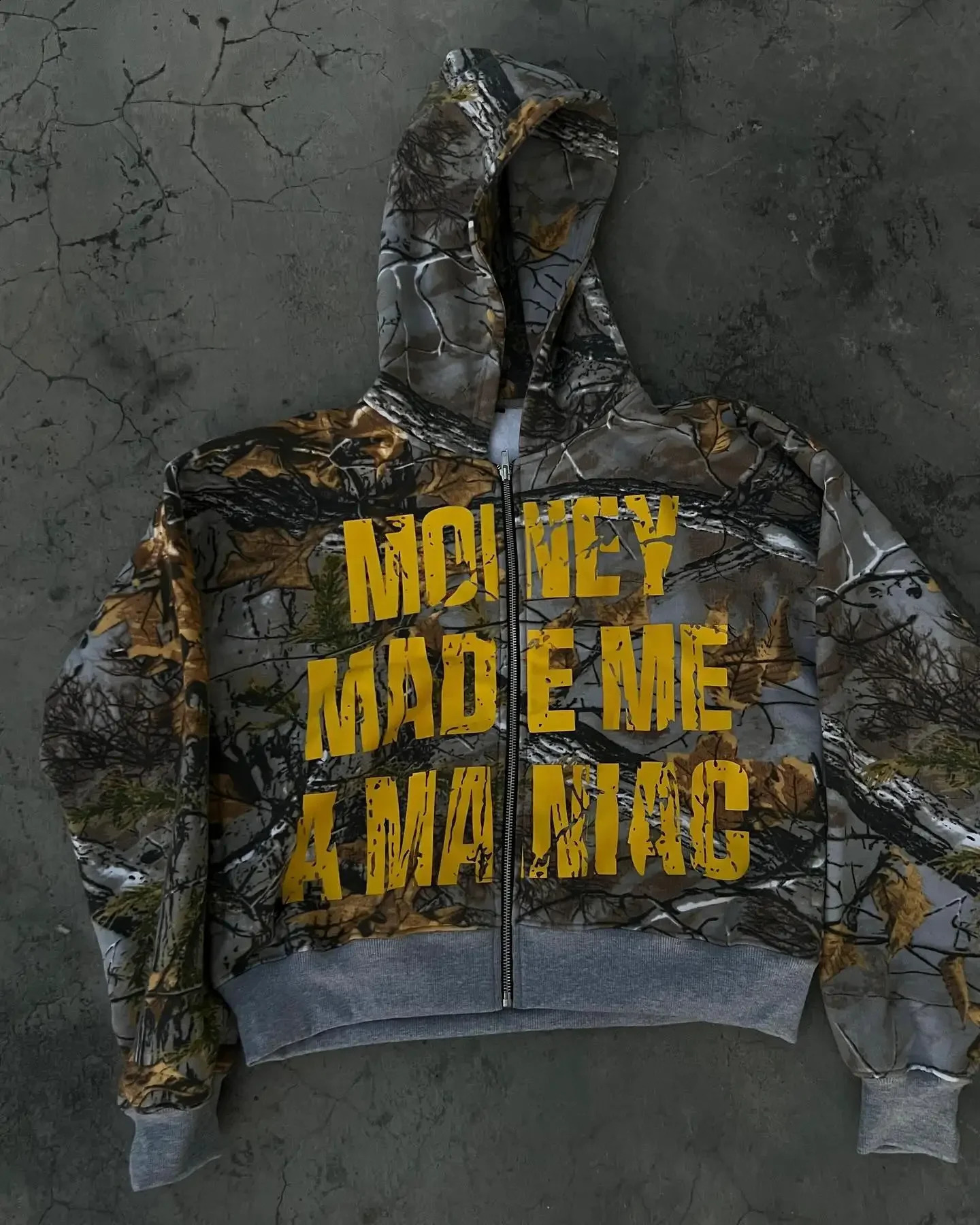Y2K Streetwear Oversized Zip Hoodie Mens Womens American Retro Streetwear Harajuku Hip Hop Gothic Punk Gray Camo Sports Tops 250819
