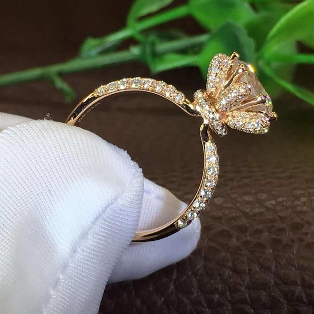 luxury jewelry wedding ring for woman jewelry engagement rings sterling silver Rose Gold gemstones high quality stainless steel ring woman diamond r