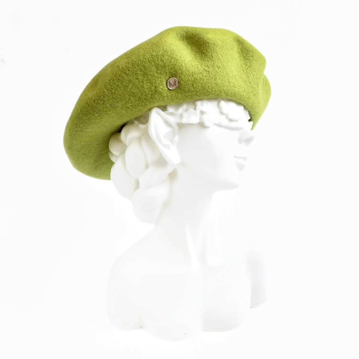 Automne et hiver à la main à la main en feutre béret argent m boucle de boucle artiste élégant peintre féminin béret beret xj250823
