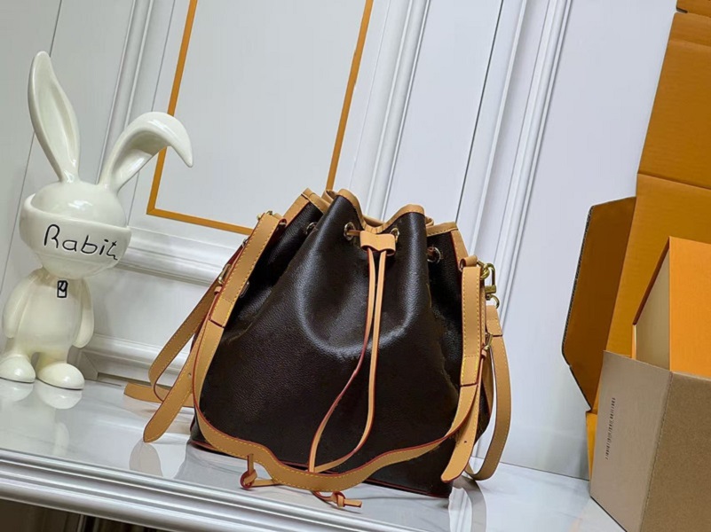 Retro Bucket Bag Designer Shoulder Bags Drawstring Luxury Purse Women Hobos Bag Lady Underarm Bags Fashion purse Letters and Flower Printed 2 sizes