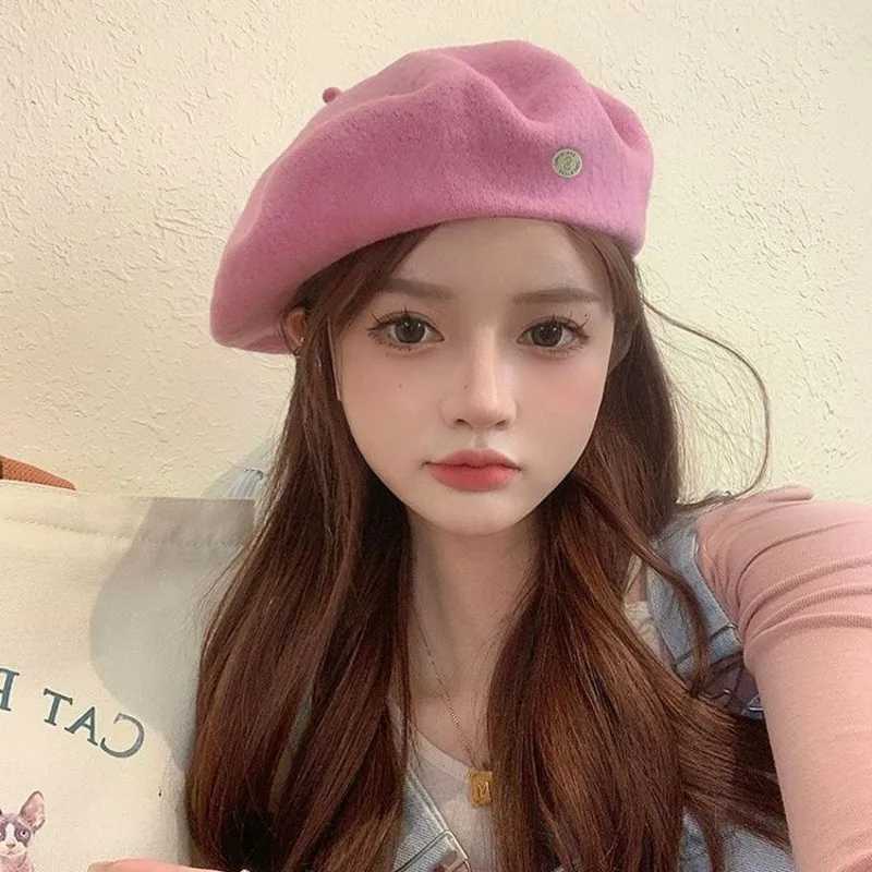 High quality woolen beret for ladies Autumn-winter vintage painter hat XJ250823