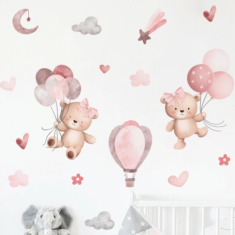 Carton de dessin animé Balon Balon Stickers pour enfants Décoration de chambre pour enfants Bébé Girls Baby Boys Room Wall Secral