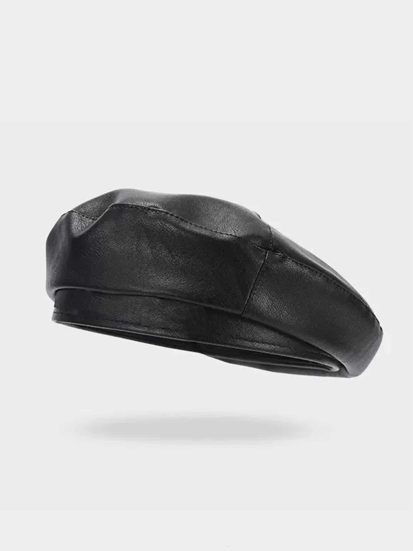 1K KEPS Beanie PU Leather Berets Womens C For Female Saudi Arabia Winter Hat Solid Flat Kpop Cute Girl Berets BLM024 XJ250823