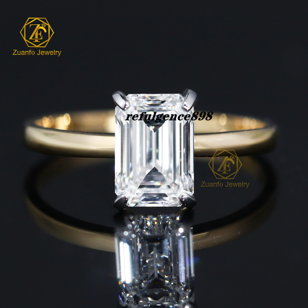 2025 NEW IGI Solid 14K 18K Gold 2CT D VS1 Emerald Cut Lab Diamond Rings Wedding Diamond Engagement Ring for Her
