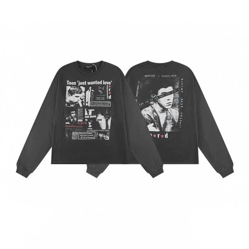 Photo double-sided print illustration print Top T-shirts RICH AND POOR CHILDREN E.R.D. Long sleeves Men Women ERD Short Sleeve J250816