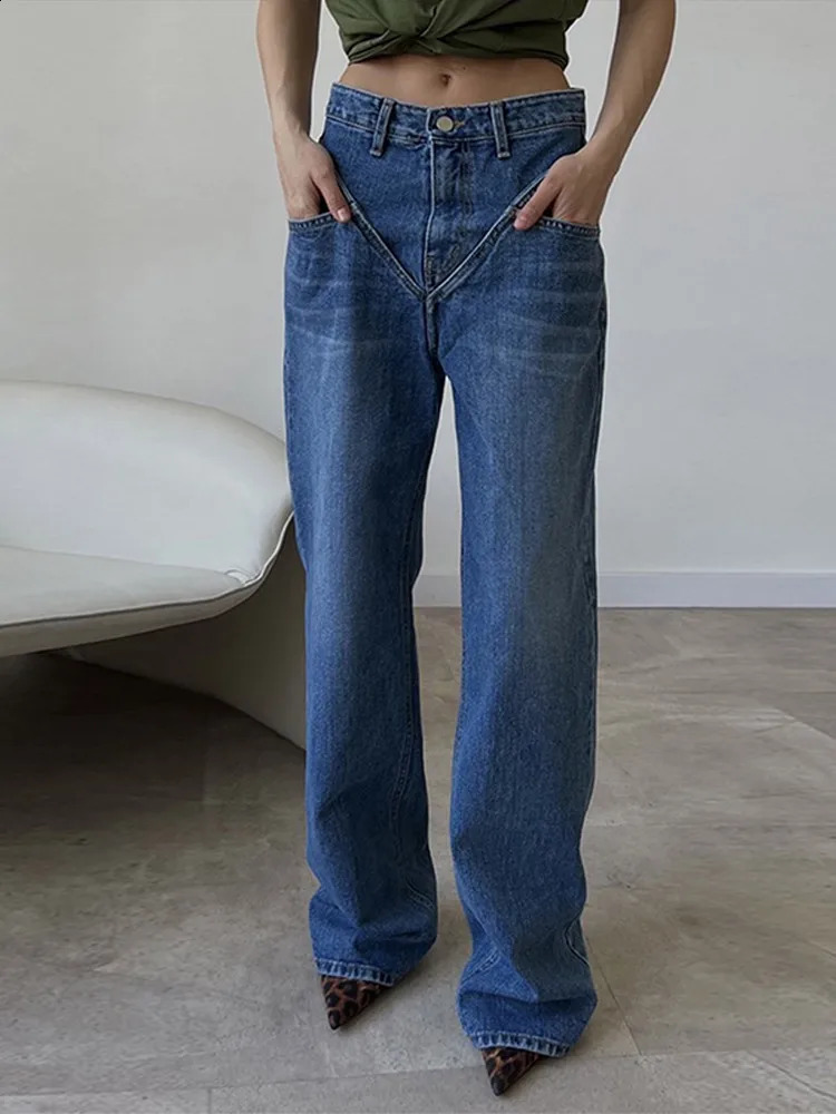 Vintage Y2k Womans Jeans Korean Fashion Streetwear Harajuku Coquette Spring Denim Pant Grunge Gyaru Trousers Aesthetic 250818