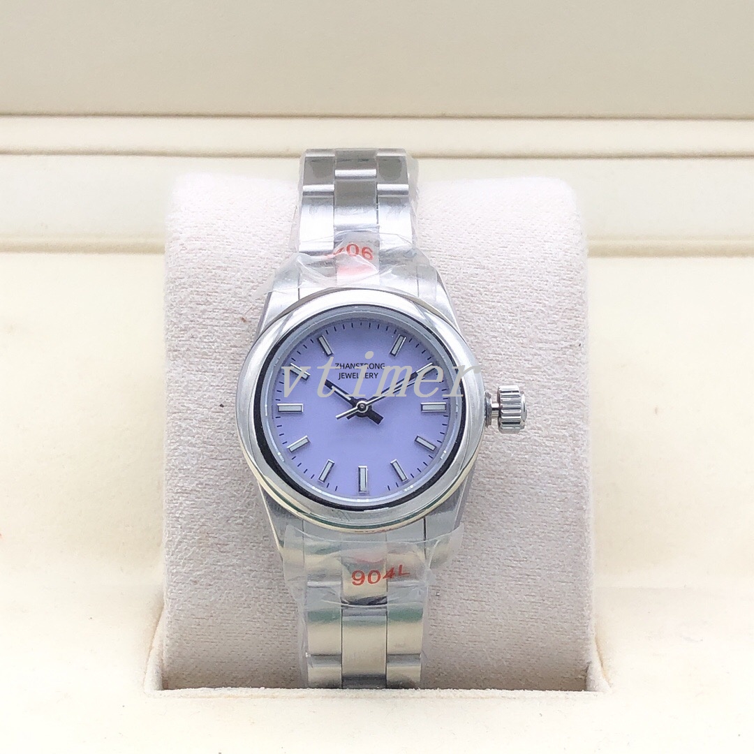 Fashion Designer Woman Watches Oyst Automatic Mechanical Pink Purple Green Dial 28 36mm Womens Wristwatch Smooth Bezel Small Size For Ladies Stainle