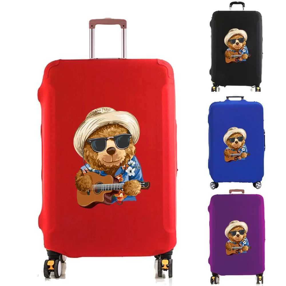 18-32 pouces Coupe de voyage Organisateur de voyage Cover à bagages Stretch Tissue Protecteur Protecteur Couvre-poussière Baggage d'ours mignon W