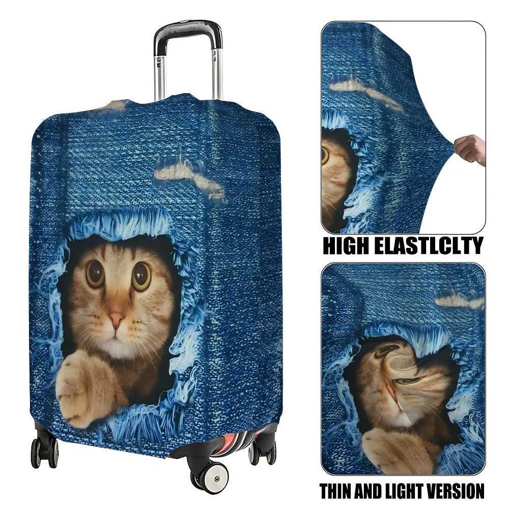 Couvre de bagages élastiques de motif en denim Couverture de bagages pratiques Couverture de bagages de voyage durable W250823