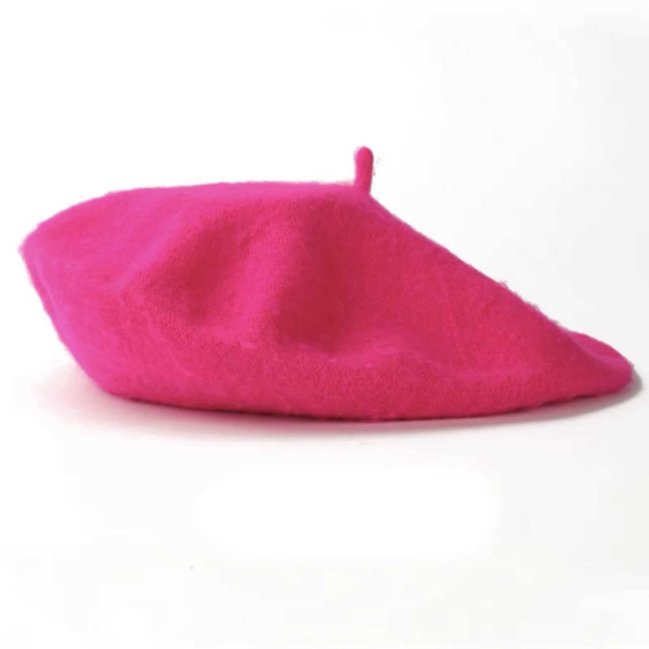 Can Colored Womens Autumn and Winter Wool Knitted Beret Korean Version Bud Hat British Retro Painter Hat XJ250823