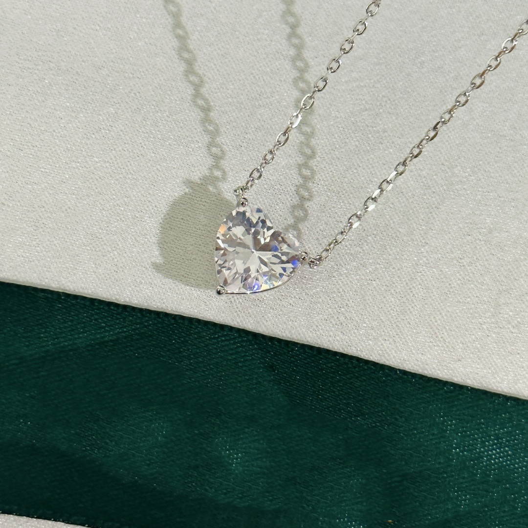 Designer Crystal 925 Silver Jewelry Set Necklace Earrings Top Quality Never Fade fashion highest counter Advanced Materials anniversary gift 018